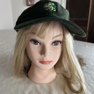 Bulbasar embroidered corduroy Pokemon anime unisex adult size strap back cap